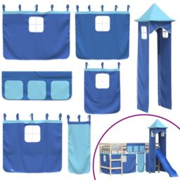 Berkfield Home Curtains for Loft Bed with Tower Blue Polyester - thumbnail 2