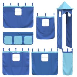 Berkfield Home Curtains for Loft Bed with Tower Blue Polyester - thumbnail 3