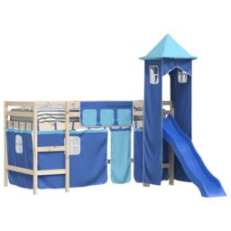 Berkfield Home Curtains for Loft Bed with Tower Blue Polyester - thumbnail 4