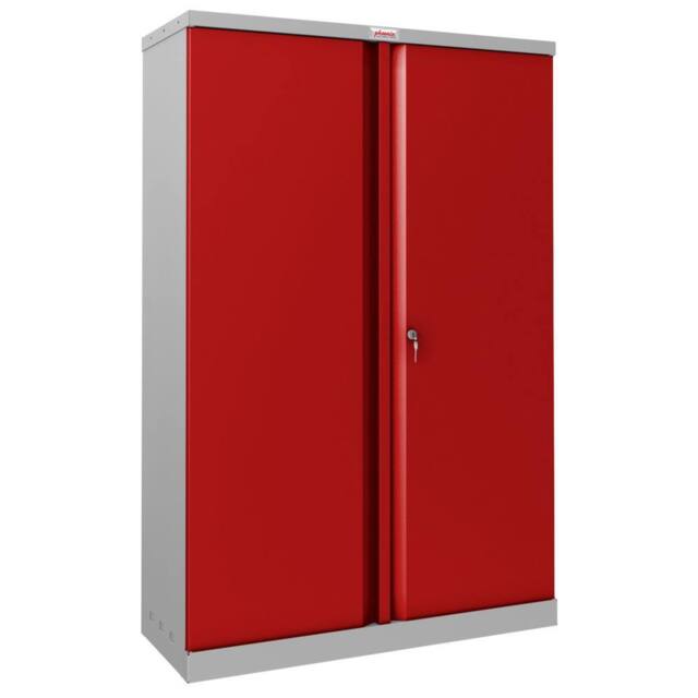 Phoenix Safe Company Steel Storage Cupboard in Grey & Red with Key Lock, SCL1491GRK - Size: 140 cm x 100 cm - image 1