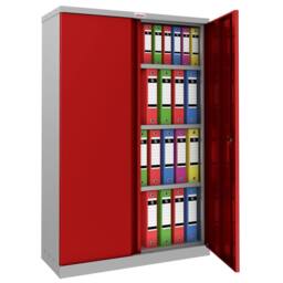 Phoenix Safe Company Steel Storage Cupboard in Grey & Red with Key Lock, SCL1491GRK - Size: 140 cm x 100 cm - thumbnail 2