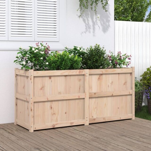 Berkfield Home Garden Planter 150x50x70 cm Solid Wood Pine in Brown - Size: 150 x 50 x 70 cm - image 1