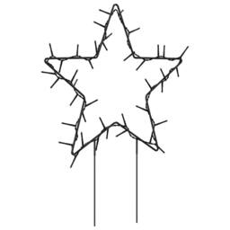 Berkfield Home Warm Christmas Light Decorations with Spikes 3 pcs Star 50 LEDs 29 cm in Black - thumbnail 6