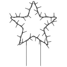 Berkfield Home Warm Christmas Light Decorations with Spikes 3 pcs Star 50 LEDs 29 cm in Black - thumbnail 4