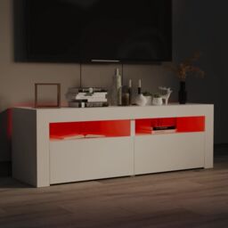 Berkfield Home TV Cabinet with LED Lights White 120x35x40 cm - Size: 120 x 35 x 40 cm - thumbnail 4
