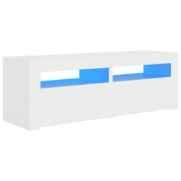 Berkfield Home TV Cabinet with LED Lights White 120x35x40 cm - Size: 120 x 35 x 40 cm - thumbnail 2