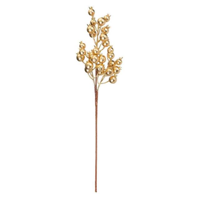 VFM e-Store Christmas Berry Spray Decoration 46cm x 8cm Gold X 1 - Size: 46 cm x 8 cm - image 1