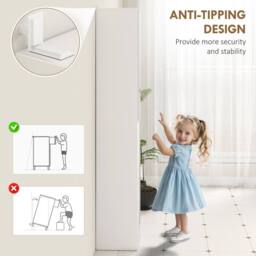 Kleankin Tall Mirrored Bathroom Cabinet Bathroom Storage Cupboard Tallboy Unit in White - thumbnail 6