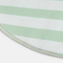 OHS Stripes Print Round Outdoor Garden Rug Waterproof Area Floor Mat in Pale Green - Size: 170 cm diameter - thumbnail 4