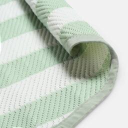 OHS Stripes Print Round Outdoor Garden Rug Waterproof Area Floor Mat in Pale Green - Size: 170 cm diameter - thumbnail 5
