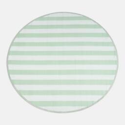 OHS Stripes Print Round Outdoor Garden Rug Waterproof Area Floor Mat in Pale Green - Size: 170 cm diameter - thumbnail 3