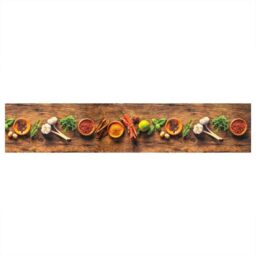 Berkfield Home Kitchen Rug Washable Spices 60x300 cm Velvet in Brown - thumbnail 2