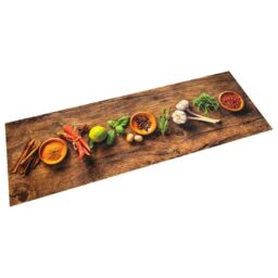 Berkfield Home Kitchen Rug Washable Spices 60x300 cm Velvet in Brown
