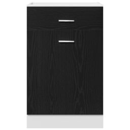 Berkfield Home Black Oak Drawer Cabinet - 50x46x81.5 cm, Made with Engineered Wood - Size: 50x46x81.5 cm - thumbnail 7