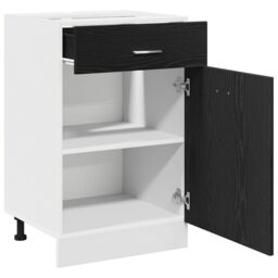 Berkfield Home Black Oak Drawer Cabinet - 50x46x81.5 cm, Made with Engineered Wood - Size: 50x46x81.5 cm - thumbnail 5