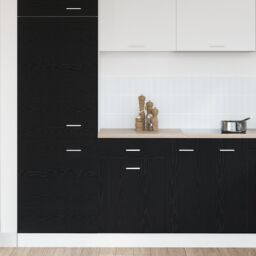 Berkfield Home Black Oak Drawer Cabinet - 50x46x81.5 cm, Made with Engineered Wood - Size: 50x46x81.5 cm - thumbnail 4