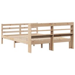 Berkfield Home Bed Frame with Headboard without Mattress 150x200 cm King Size in Brown - thumbnail 6
