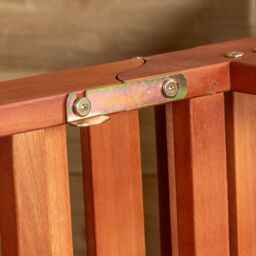 Samuel Alexander 1.9m x 0.6m Outdoor Wooden Adjustable Foldable Sunlounger with Wheels in Brown - thumbnail 4