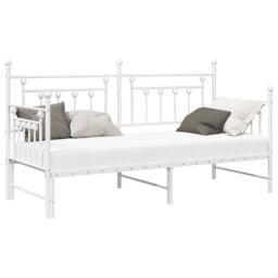 Berkfield Home Daybed Frame with Trundle in White - 80x200 cm Steel - thumbnail 3