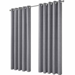 New Edge Blinds Paris Jacquard Eyelet Curtains in Grey - Size: 167 cm width x 228 cm drop - thumbnail 1