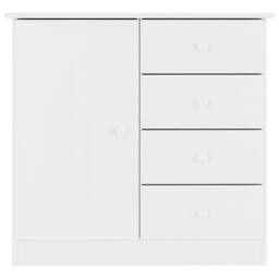 Berkfield Home Sideboard ALTA White 77x35x73 cm Solid Wood Pine - Size: 77 x 35 x 73 cm - thumbnail 3