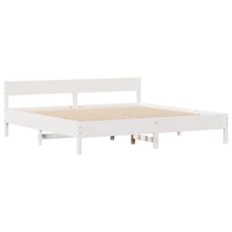 Berkfield Home Bed Frame without Mattress White 180x200 cm Super King Solid Wood Pine - thumbnail 5