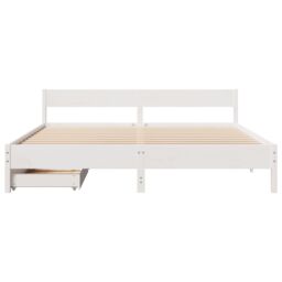 Berkfield Home Bed Frame without Mattress White 180x200 cm Super King Solid Wood Pine - thumbnail 4