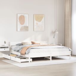 Berkfield Home Bed Frame without Mattress White 180x200 cm Super King Solid Wood Pine - thumbnail 1