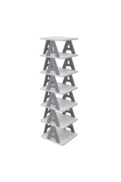 H&O Direct 7-Tier Corner Vertical Shoe Rack in Grey - thumbnail 4