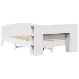 Berkfield Home Decorative Bookcase Bed without Mattress White 160x200cm Solid Wo - Size: 160x200 cm - thumbnail 6