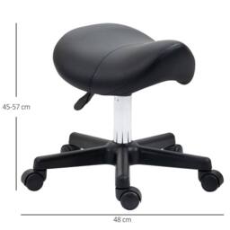 EONLION Black Saddle Stool PU Leather - Size: 100 cm - thumbnail 2