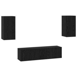 Berkfield Home Room Divider Bookcase 3-Tier Old Wood 137.5x29x103.5 cm Wood in Black - thumbnail 1