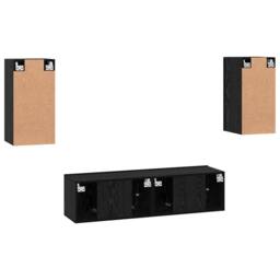 Berkfield Home Room Divider Bookcase 3-Tier Old Wood 137.5x29x103.5 cm Wood in Black - thumbnail 9