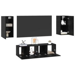Berkfield Home Room Divider Bookcase 3-Tier Old Wood 137.5x29x103.5 cm Wood in Black - thumbnail 3