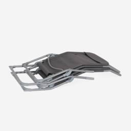 sweeek Set Of 4 Textilene Folding Sun Loungers With 2 Positions in Grey - thumbnail 4