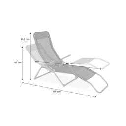 sweeek Set Of 4 Textilene Folding Sun Loungers With 2 Positions in Grey - thumbnail 5
