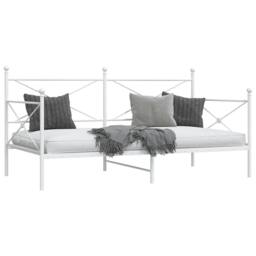 Berkfield Home Day Bed without Mattress White 107x203 cm Steel - thumbnail 4