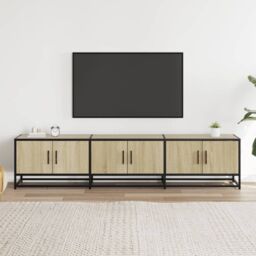 Berkfield Home TV Cabinet Sonoma Oak 180x35x41 cm Engineered Wood in Brown - Size: 180 x 35 x 41 cm - thumbnail 3