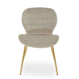 Orsina Warton Velvet Dining Chair in Light Brown - thumbnail 6