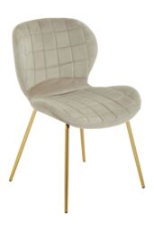 Orsina Warton Velvet Dining Chair in Light Brown - thumbnail 2