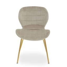 Orsina Warton Velvet Dining Chair in Light Brown - thumbnail 1