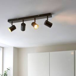 Pagazzi Hereford 4 Light Led Antique Brass Spotlight Bar in Gold - thumbnail 3