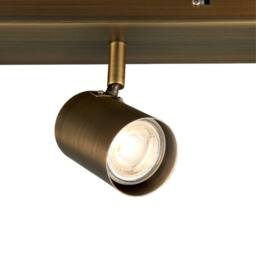 Pagazzi Hereford 4 Light Led Antique Brass Spotlight Bar in Gold - thumbnail 5