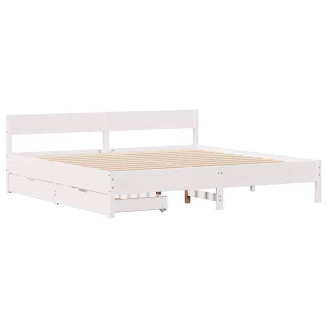 Berkfield Home Full Bed Frame without Mattress White 180x200 cm Super King Solid - image 1