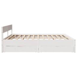 Berkfield Home Full Bed Frame without Mattress White 180x200 cm Super King Solid - thumbnail 7