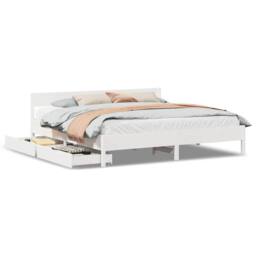 Berkfield Home Full Bed Frame without Mattress White 180x200 cm Super King Solid - thumbnail 3