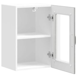 Berkfield Home Kitchen Wall Cabinet with Glass Door Lucca Concrete Grey - thumbnail 6