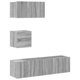Berkfield Home 4 Piece TV Cabinet Set Grey Sonoma Engineered Wood - thumbnail 1