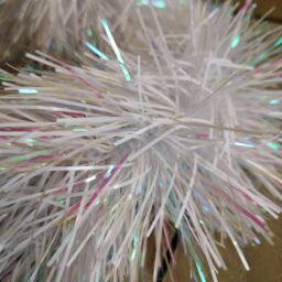 Samuel Alexander 2m x 10cm Festive Tinsel Garland Christmas Tree Decoration Iridescent White - Size: 2m x 10 cm - thumbnail 1
