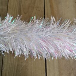 Samuel Alexander 2m x 10cm Festive Tinsel Garland Christmas Tree Decoration Iridescent White - Size: 2m x 10 cm - thumbnail 4